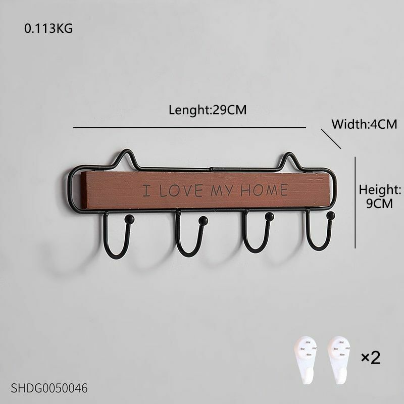 Key Holder Hanger Wall Hanging Wood Wall Organizer Rectangle House Shape Rack