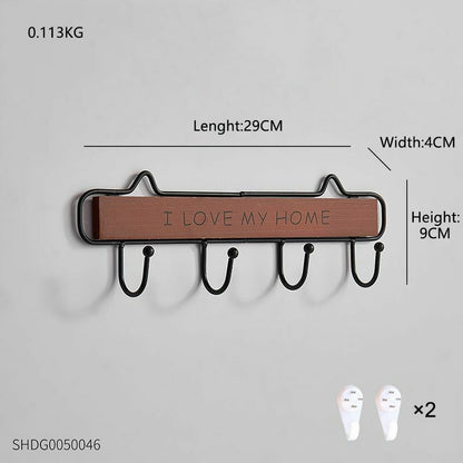 Key Holder Hanger Wall Hanging Wood Wall Organizer Rectangle House Shape Rack