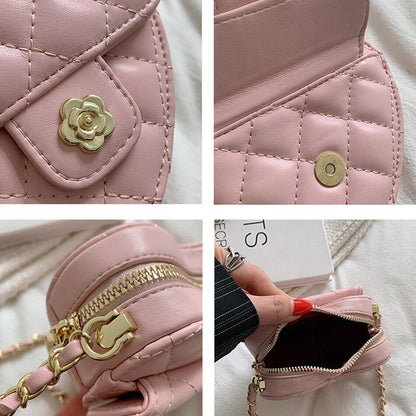 Small Shoulder Crossbody Bag Leather Cute Chain Messenger Handbag 12*11*5 CM 1PC