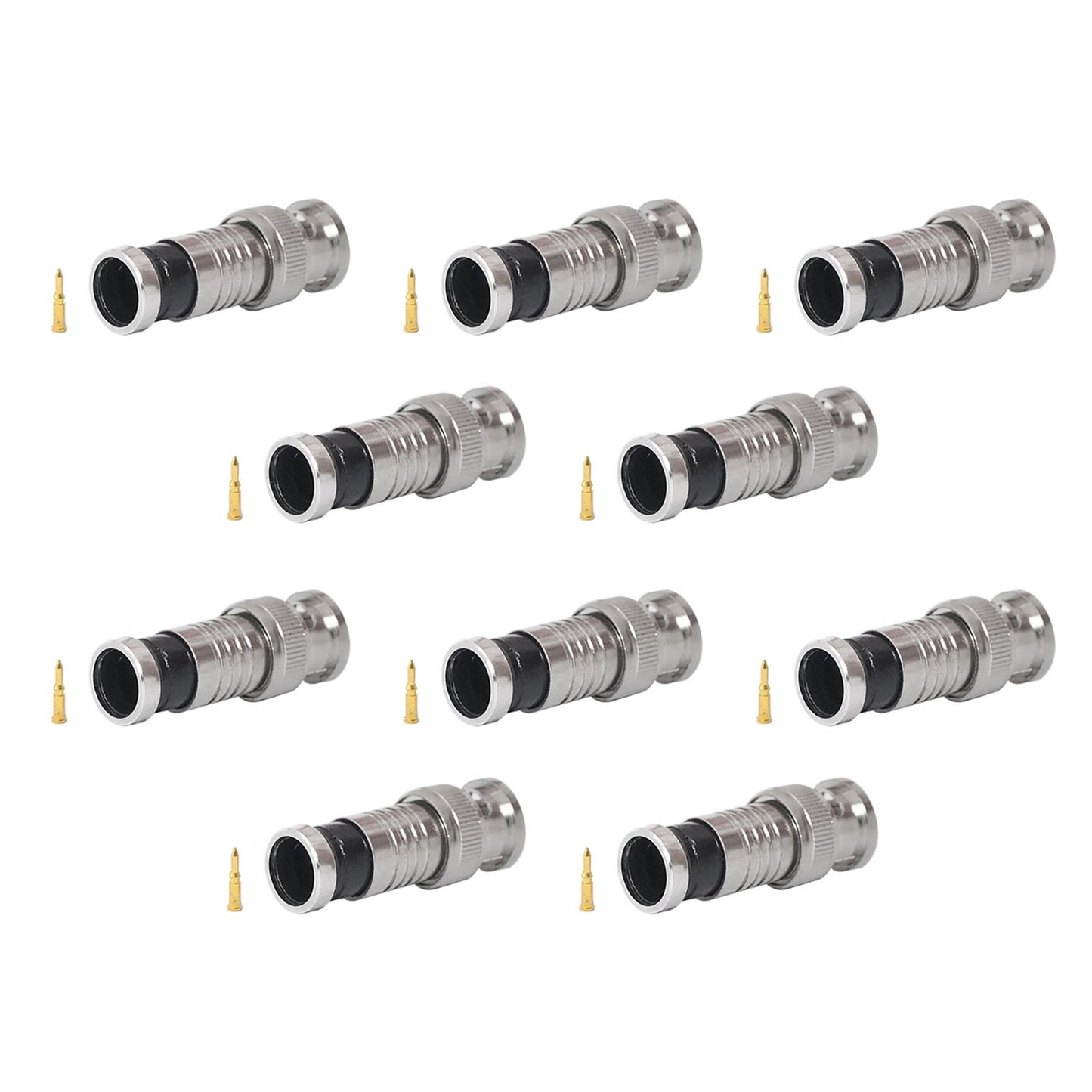 Premium Adapter BNC Compression Connector for CCTV Camera RG6 Coax Cables 10x