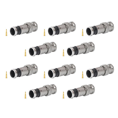 Premium Adapter BNC Compression Connector for CCTV Camera RG6 Coax Cables 10x