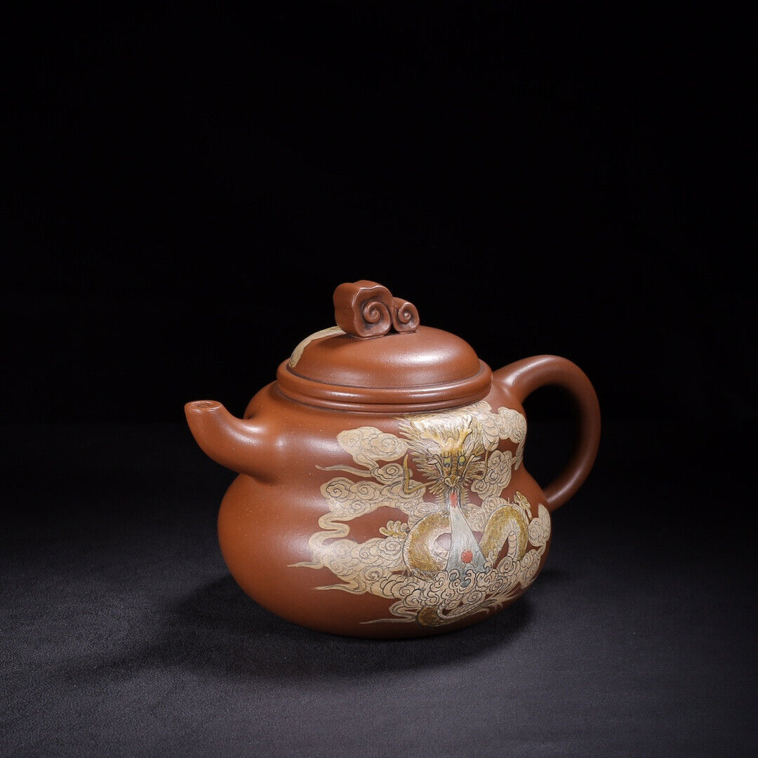 Chinese Yixing Zisha Clay Handmade Exquisite Teapot （龙腾四海 底款：顾道荣）