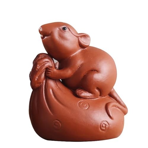 Handmade Zodiac Rat Purple Sands Tea Pet 7cm 2.8in Tea Play Tea Tray Accessories
