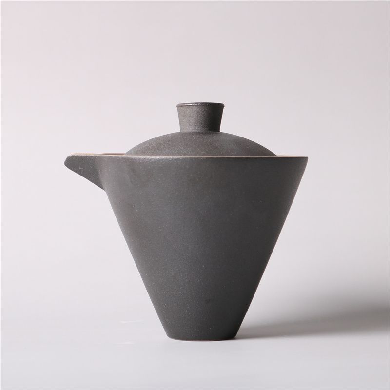 Black Coarse Pottery Hand Grasp Household Retro Creative Kung Fu Tea Set