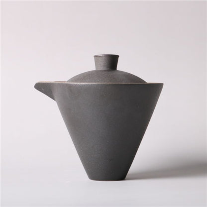 Black Coarse Pottery Hand Grasp Household Retro Creative Kung Fu Tea Set