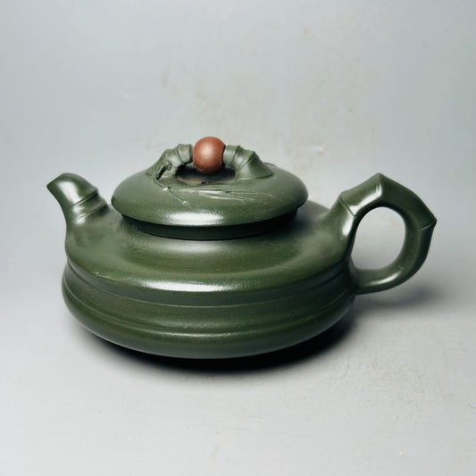 Vintage Chinese Yixing Purple Clay Teapot Zisha Ceremony Bamboo Tea Set Collect