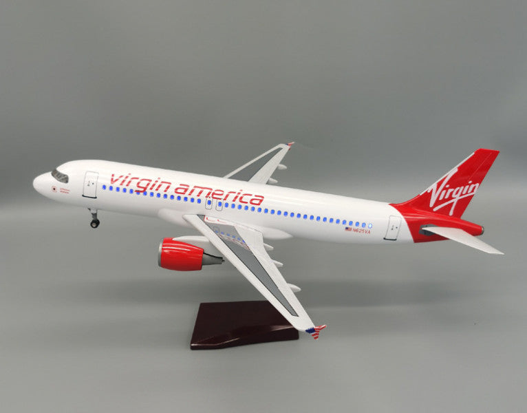 1:80 47CM Virgin America AIRBUS A320neo Plane Landing Gear Resin Aircraft Model