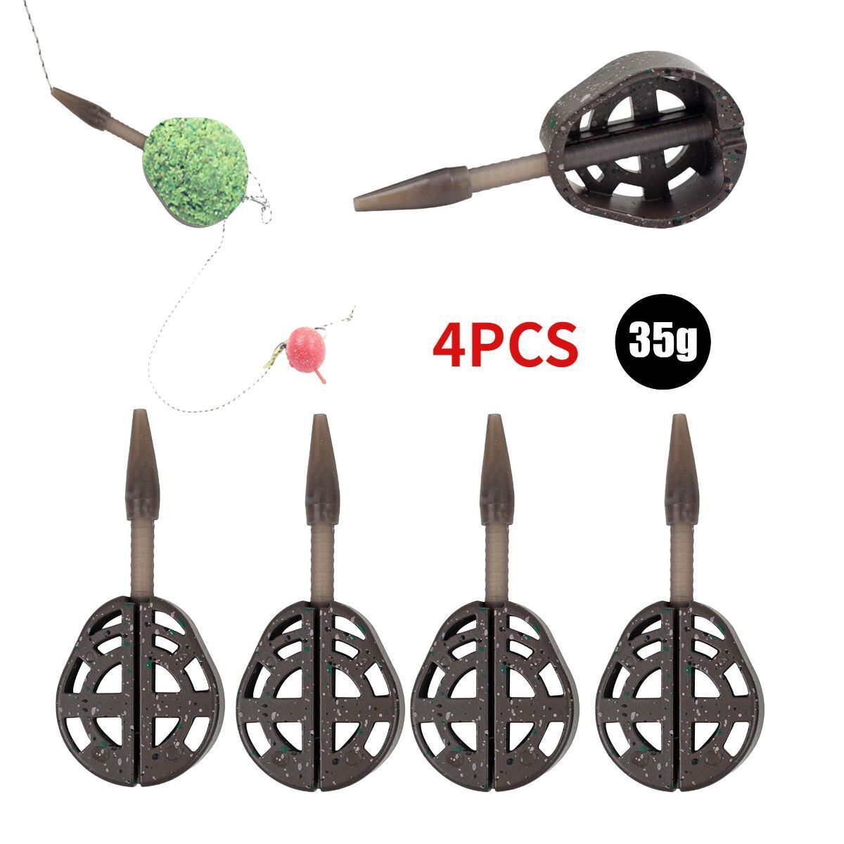 25/35g Inline Method Feeder Mold Bait Thrower Bait Plumb Set Zinc Alloy Carp Kit