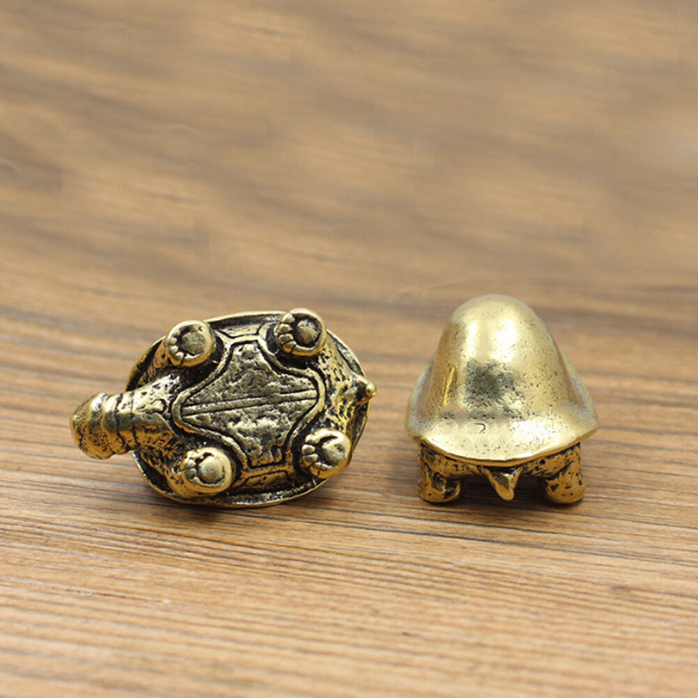 1pc Solid Brass Feng Shui Figurine Tortoise Statue Soft-shelled Turtle Ornament
