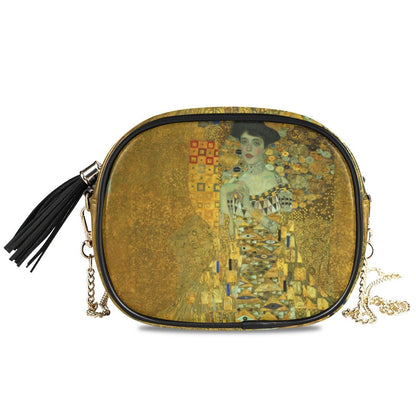 Small Shoulder Bag Retro Synthetic Leather Oil Painting Handbag Purse Crossbody