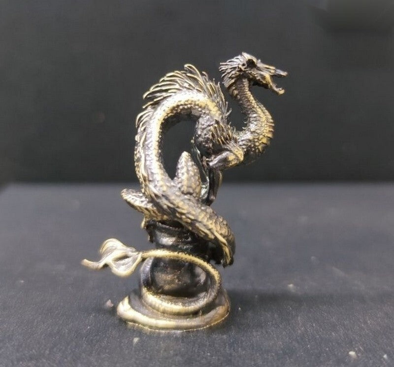 Brass Dinosaur Statue Beast Figurine Model Table Decor
