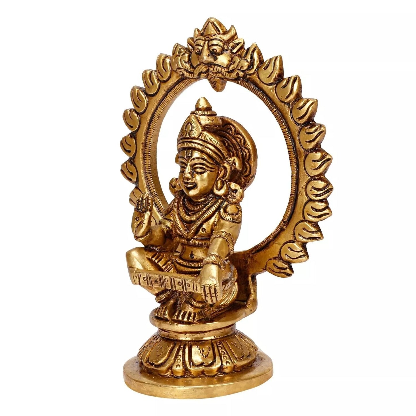 Brass Lord Ayyappan Ayyappa Sabarimala Swamy Idol Statue Figurine