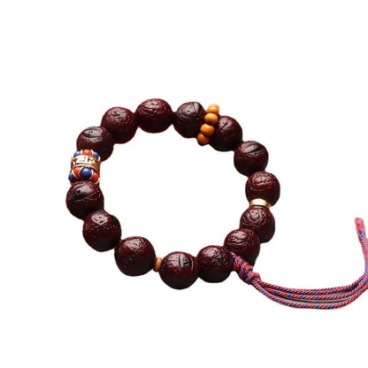 Nepal Phoenix Eye Mala 15mm Jadeized Skin Prayer Beads Bracelet