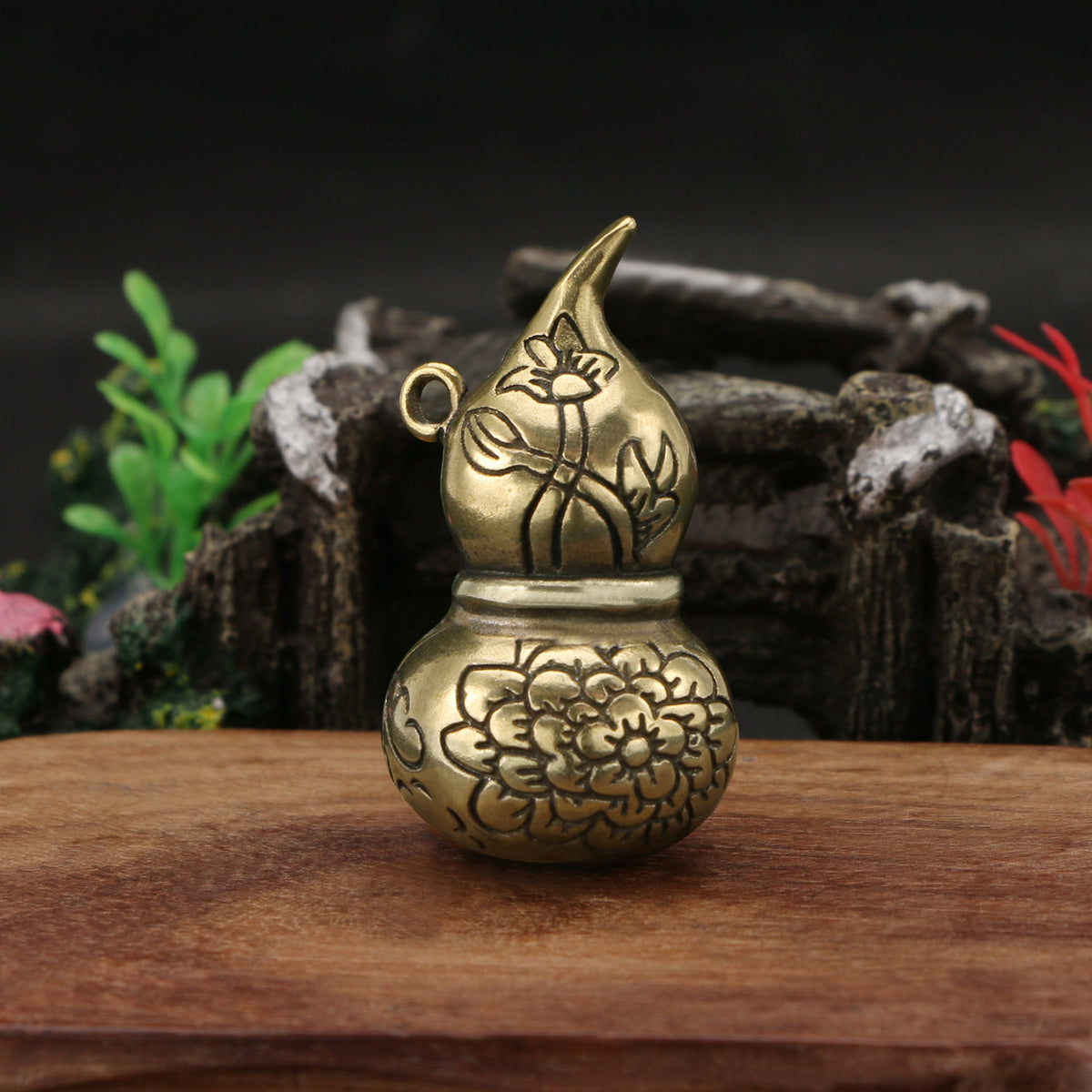 Solid Brass gourd pendant Figurine Small Statue Home Ornament Collectibles