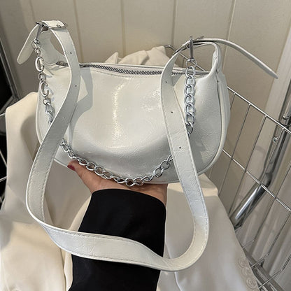Chain Shoulder Bags Handbags Crossbody Synthetic Leather Underarm Shopper Purses