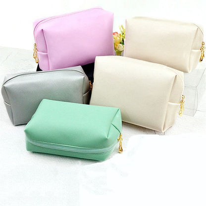 Synthetic Leather Zipper Cosmetic Bag Traveling Beauty Case Makeup Bag Organizer