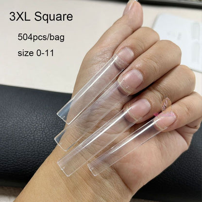 False Nails Tips Plastic Stiletto Straight Half Covers Acrylic Extensions 500Pcs