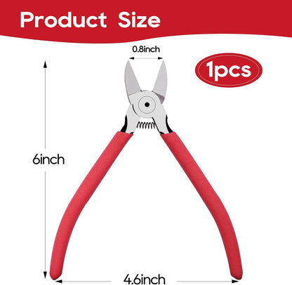 6 Inches Wire Cutters with Longer Flush Cutting Edge, Flush Cutter Tool with Spr