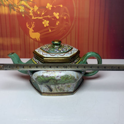 Vintage Chinese Yixing Purple Clay Teapot Zisha Ceremony Enamel Nice Teaware Art