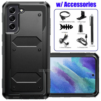 For Samsung Galaxy S21 FE 5G Shockproof Case Rugged Phone Cover w/ Accessories