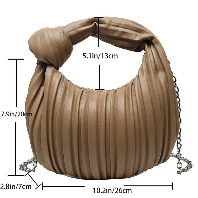 New Vintage Niche Armpit Pleated Bag Women Tote Soft Knot Dumpling Bag