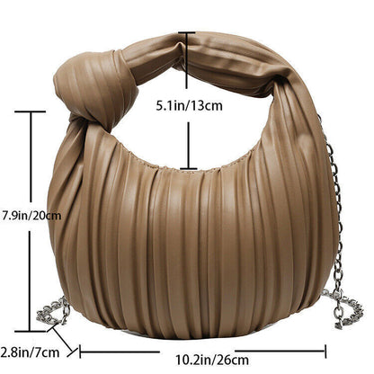 New Vintage Niche Armpit Pleated Bag Women Tote Soft Knot Dumpling Bag