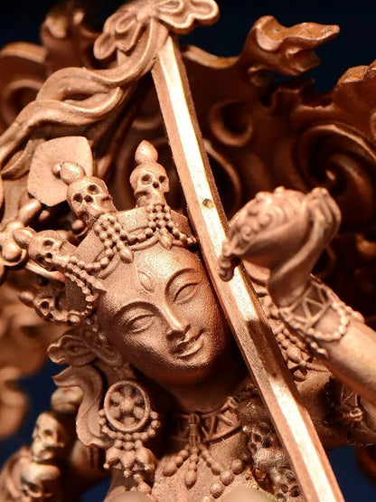 Exquisite Red Copper Carving Vajrayogini Buddha Statue Tibet Buddhism Statue New