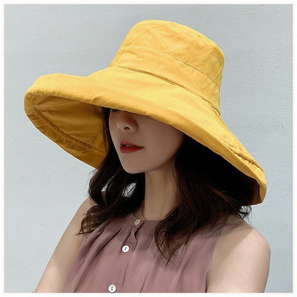 Sun Hat Big Brim Female Seaside Protection UV Cap Japanese Wild Fisherman Korean