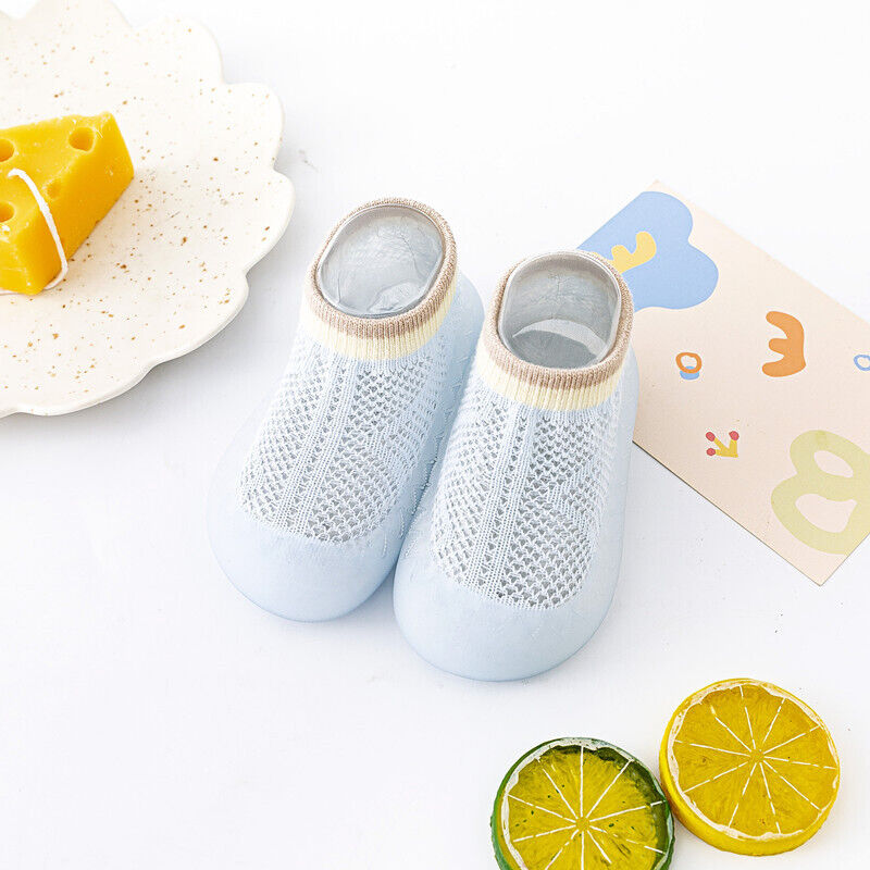 Baby Infant Mesh Toddler Breathable Knit Socks Slipper Rubber Sole Floor Shoes