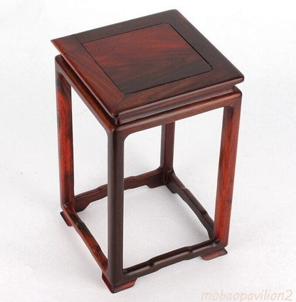 10" Rosewood Carved Pedestal Display Square Stand Rack Vase Bonsai Statue New