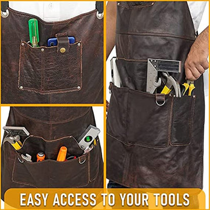 Unisex Leather Apron Heavy Duty Protective Workwear for Workwear Woodworker