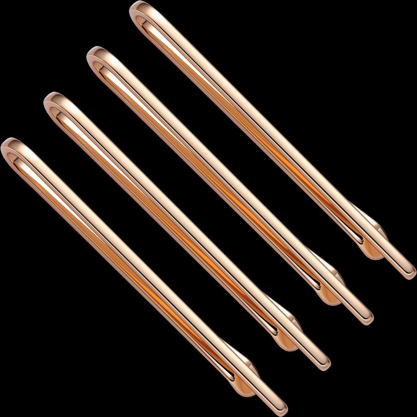 Men Tie Clip 4Pcs Set Stainless Steel Skinny Bar Gift Box Packed Wedding Jewelry