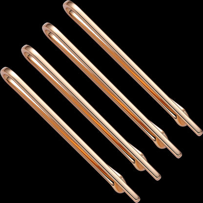 Men Tie Clip 4Pcs Set Stainless Steel Skinny Bar Gift Box Packed Wedding Jewelry