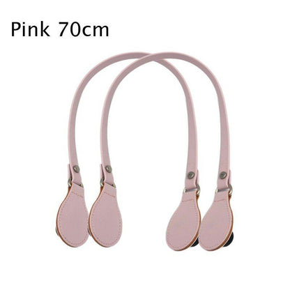 Flat Handles Faux Leather Handle Removable Flowers Canvas Handbags Accessories