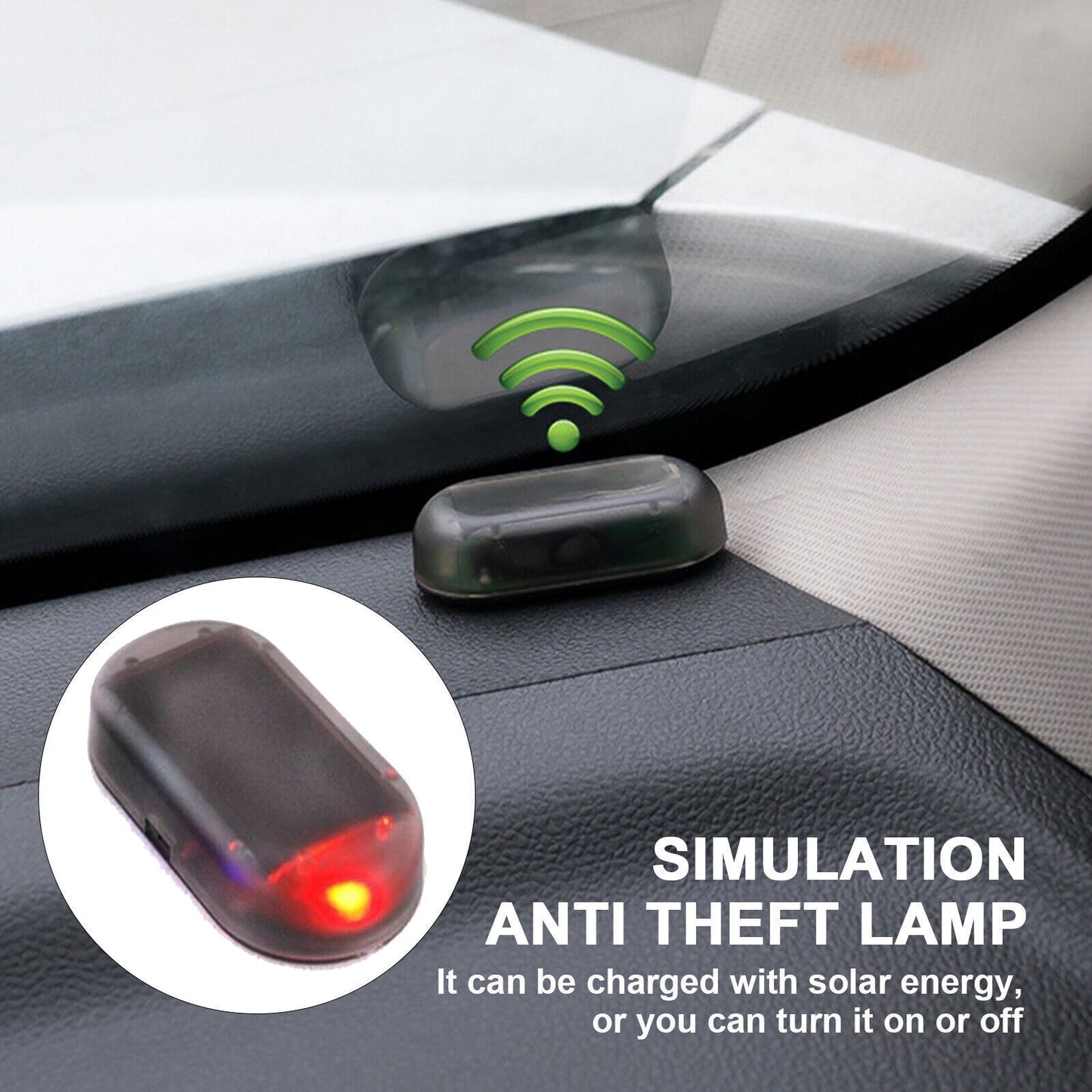 Car Alarm Warning Solar Flash LED Light Fake Security System Anti-theft Signa