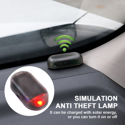 Car Alarm Warning Solar Flash LED Light Fake Security System Anti-theft Signa