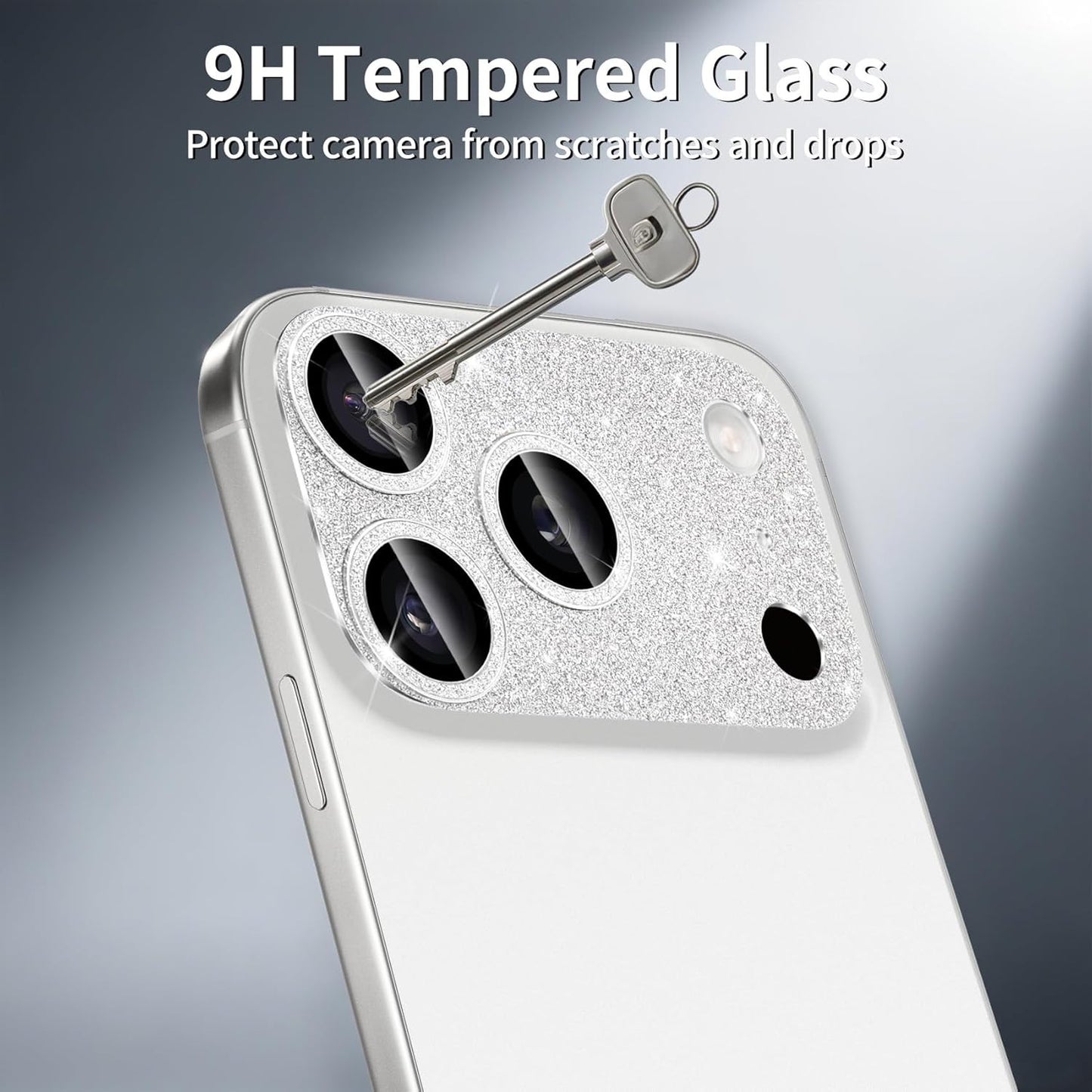 Compatible with Iphone 17 Pro Max Camera Lens Protector, Bling Glitter 9H Temper