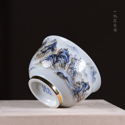 120ml Jingdezhen Ceramics Hand-drawn Master's Cup Teacup Chinese Retro