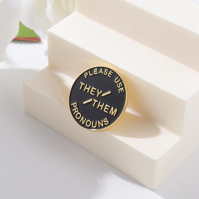 Punk Letter Enamel Pin Lapel Collar Pin Corsage Round Brooch Bag Hat Accessories