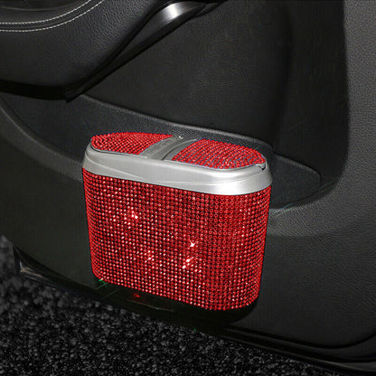Car Van Trash Waste Bin Flip Case Rubbish Holder Auto Garbage Can Storage Box