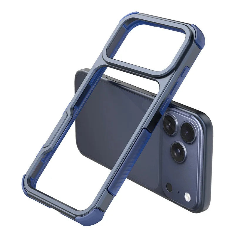 For iPhone 17 /16 Metal Frameless Phone Case Shockproof Slim Bumper Phone case