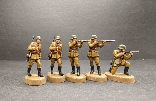 1/72 5Pcs World War II National Army Soldier Model