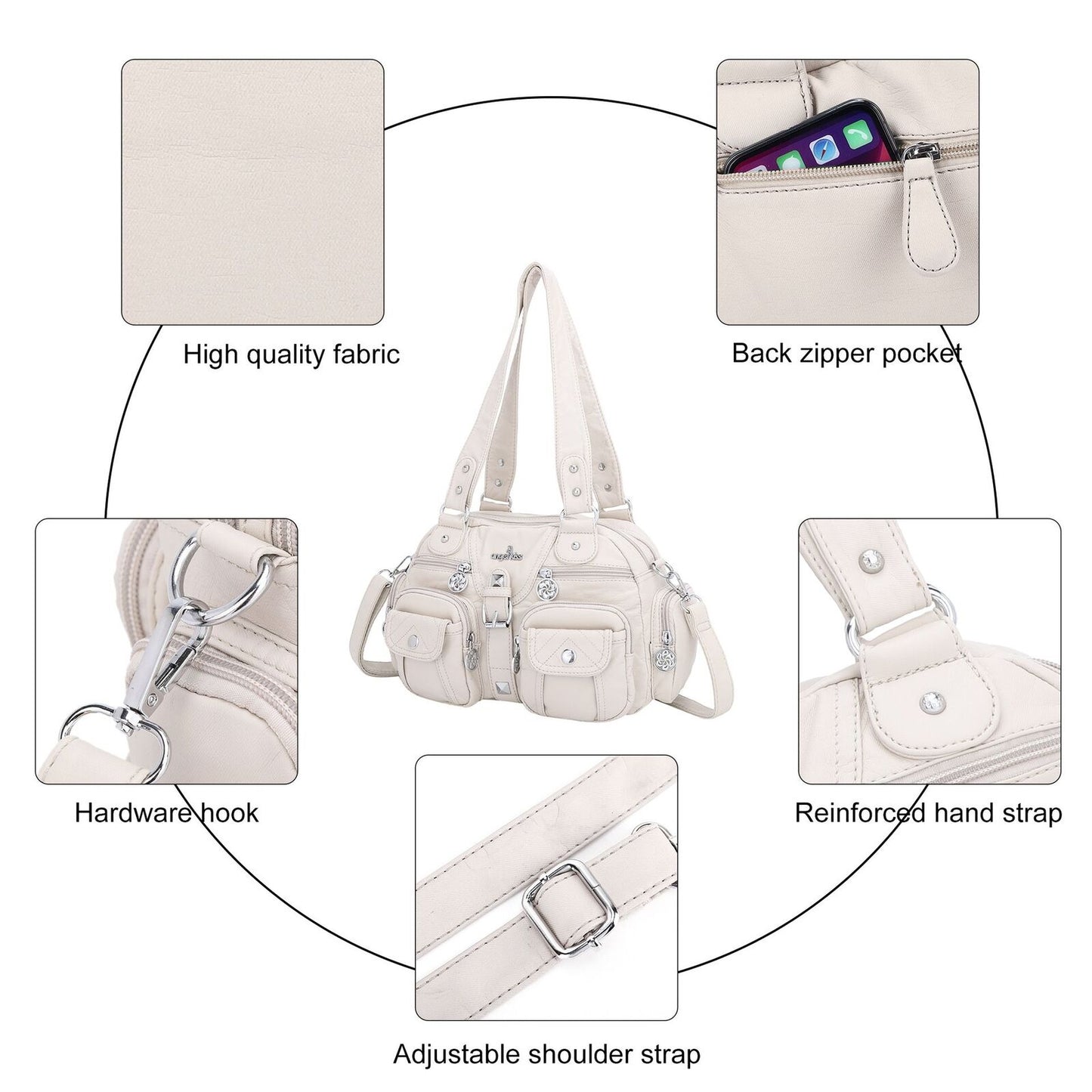 Women Small Handbags Satchel Handbag Synthetic Shoulder Bag 8”x11” Shoulder Bags