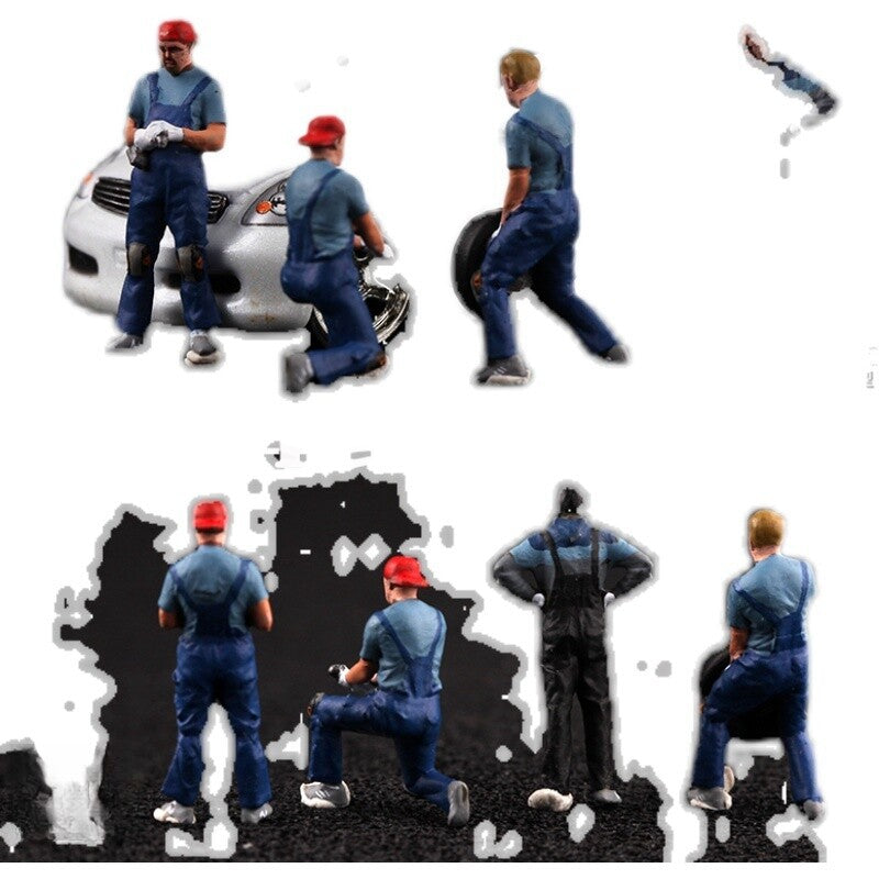 1/72 Maintenance Worker Team Model Figure Painted for Mini Scene