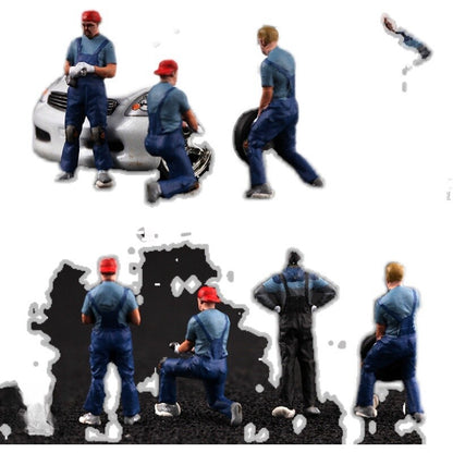 1/72 Maintenance Worker Team Model Figure Painted for Mini Scene