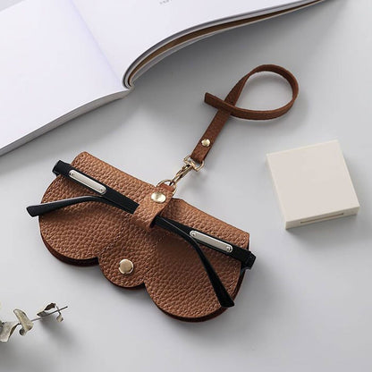 2Pcs Soft Leather Sunglasses Bag Eyeglasses Reading Glasses Case Holder Storage