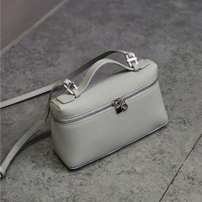 Small Mini Real Leather Box Tote Handbag Purse Crossbody Shoulder Bag Clutch