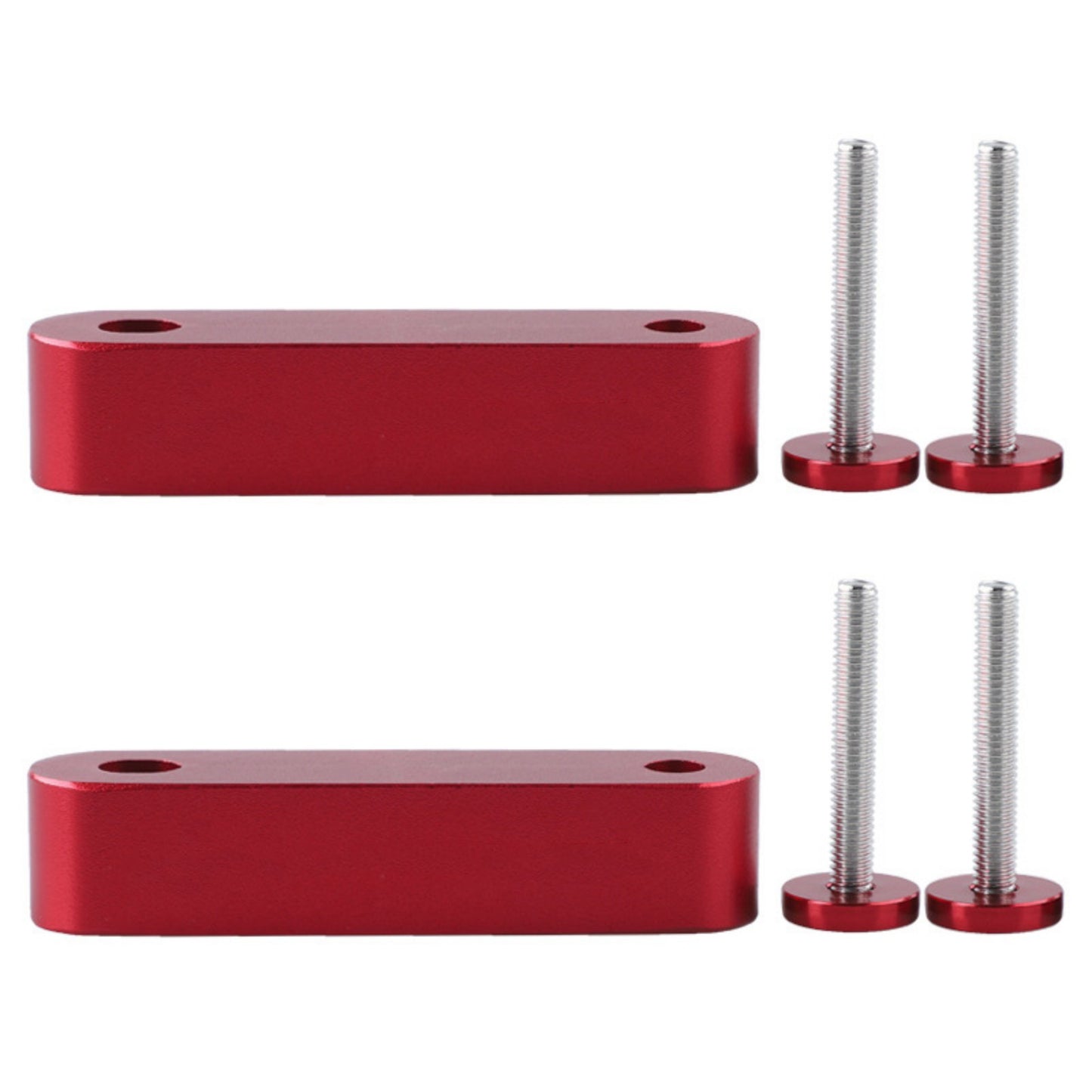 Red Durable Billet Aluminum Hood Spacer Risers Parts For Honda Civic 1988-2000