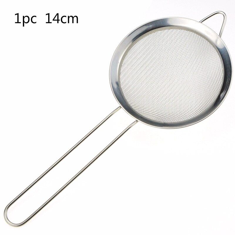 Fine Mesh Strainer Set of 3 Stainless Steel Sieve with Nut Milk Bag Sifter Metal