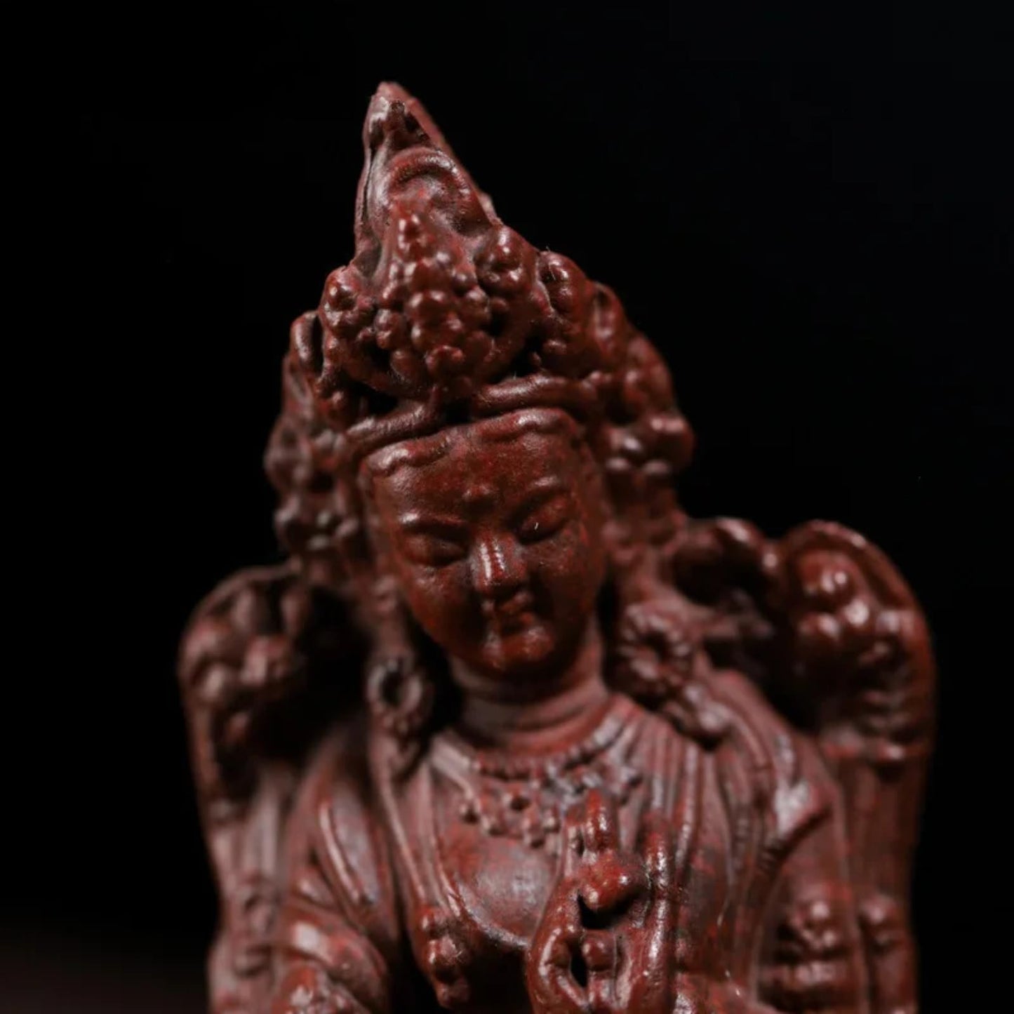 Buddha statue purple clay tea pet 8.6cm tea figurine handicraft tea play Zen